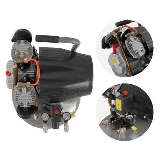 Компресор, 80 л, вертикальний, 2,2 кВт, 220 В, 8 атм, 354 л/хв, 2 циліндри, 63 дБ INTERTOOL PT-0018 Київ