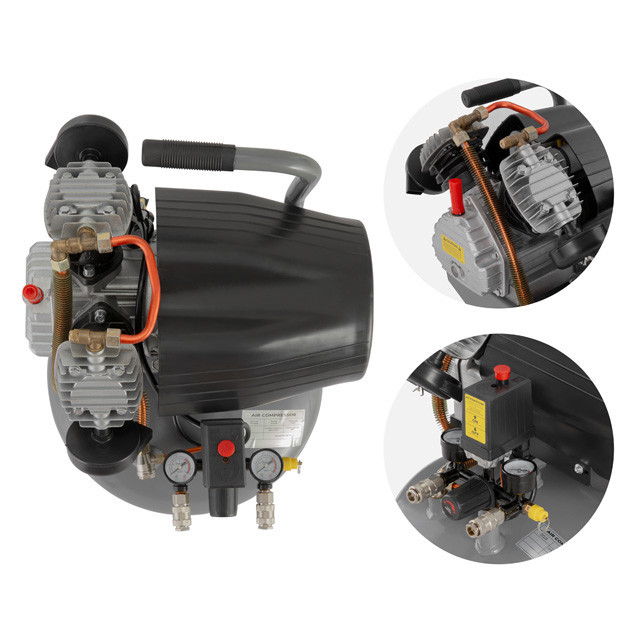 Компресор, 80 л, вертикальний, 2,2 кВт, 220 В, 8 атм, 354 л/хв, 2 циліндри, 63 дБ INTERTOOL PT-0018 Київ - фото 6