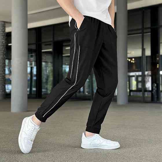 Весенние летние мужские черные джогеры из софта Pobedov Weekend Киев