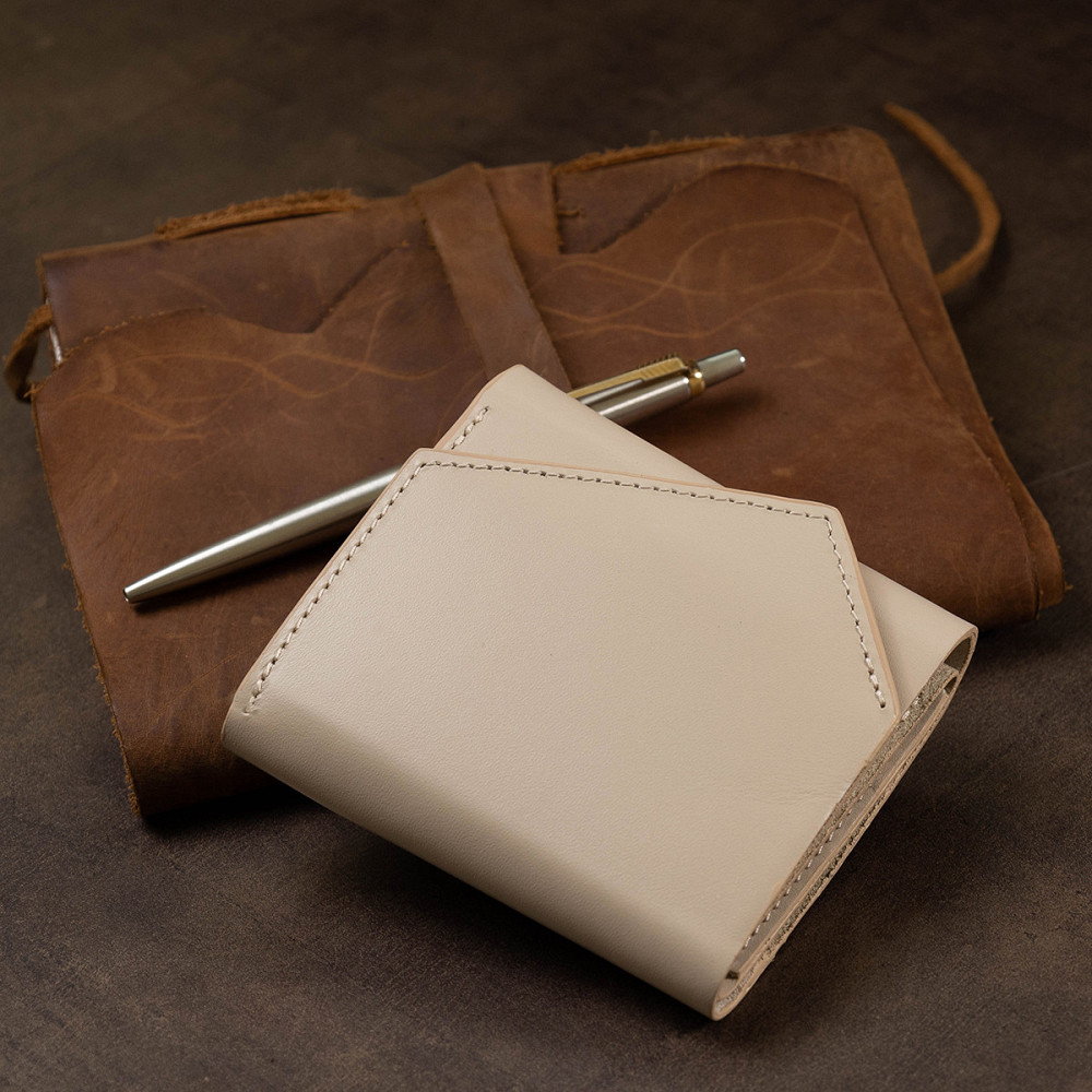 Женское компактное кожаное портмоне GRANDE PELLE 11520 Бежевый Киев - изображение 1