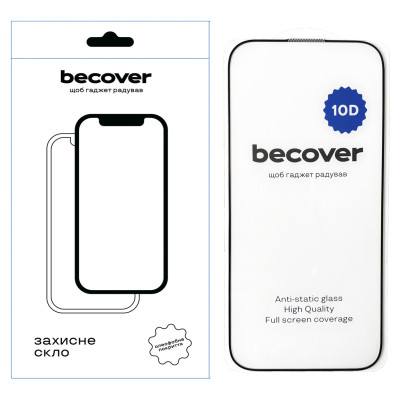 Стекло защитное BeCover Apple iPhone 16 Pro 10D Black (712323) Винница - изображение 1