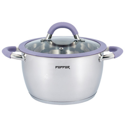 Кастрюля Pepper Purple Iris Silicone 22 см 4,2 л PR-1109-22 (107796) Винница - изображение 1