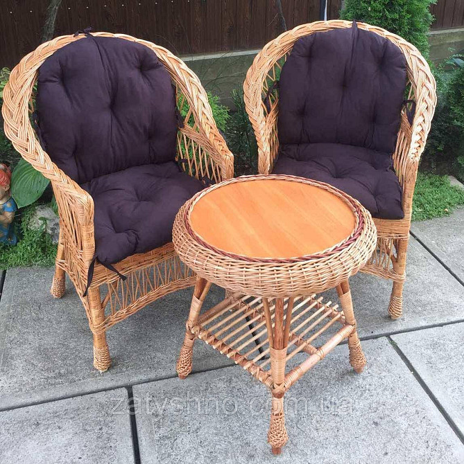 Мебель из лозы  с круглым столом | Дачная мебель  из лозы | мебель балконная Киев - изображение 4