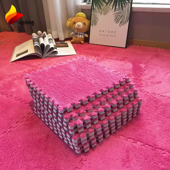 Пол-пазл плюшевый 120x150см, 20 пазлов, теплый пол, детский мат, термоковрик для дома, цвет фуксия Каменец-Подольский - изображение 2