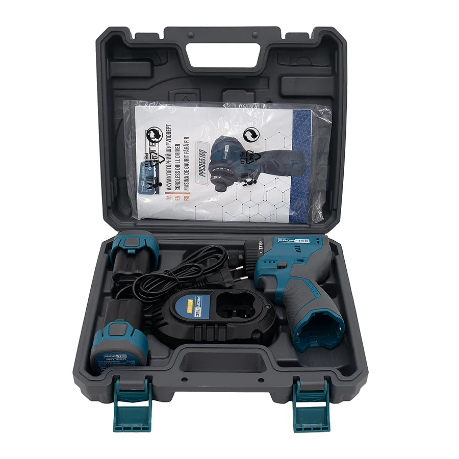 Мощный аккумуляторный шуруповерт PROFI-TEC PPCD5516Q: с АКБ 2 шт-16V х 2.0 Ah + ЗП (007153) Киев - изображение 9