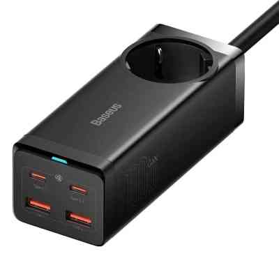 Зарядное устройство Baseus AC + 2xUSB-C 100W + 2xUSB + cable USB-C to USB-C 100W 1.0m black (PSZM000401) Винница