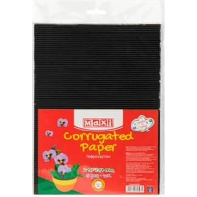 Кольоровий картон Maxi A4 Гофрокартон 21х29,7 см чорний (MX61897) Вінниця - фото 1