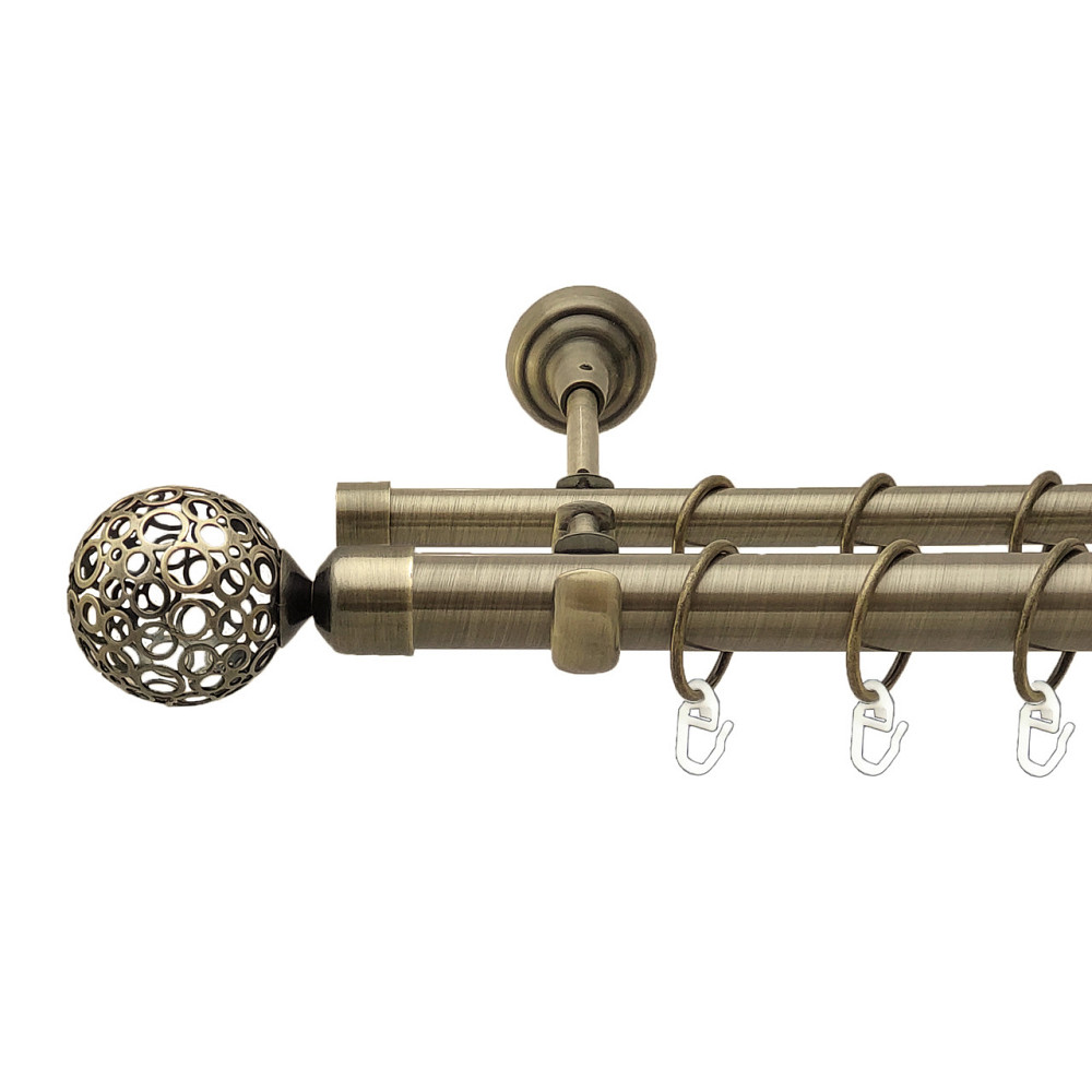 Карниз Orvit Савона металевий дворядний відкритий Антик 25\16 мм 240 см (4290762) Львів - фото 1