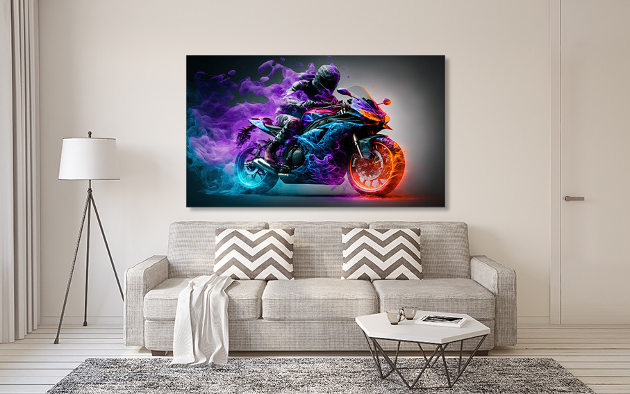 Картина холст в гостиную / спальню  Мотоцикл     MLP_56 70x140 см Киев - изображение 2