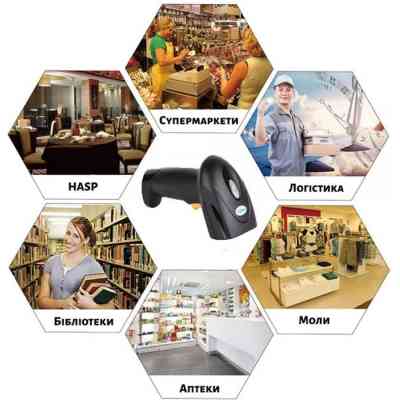 Сканер штрих-кода UKRMARK EV-B208 2D, Bluetooth, USB (900503) Винница