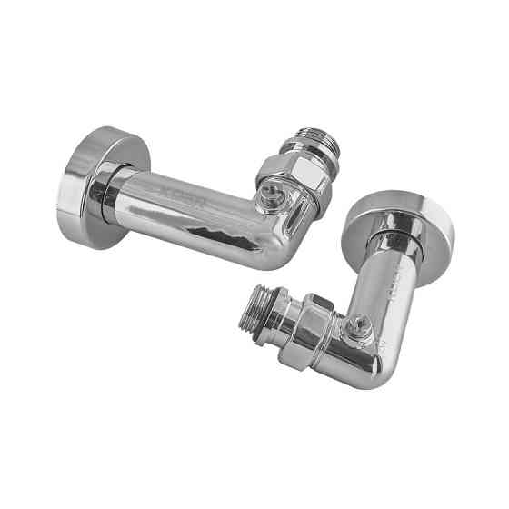 Комплект кранов для полотенцесушителя угловой Koer KR.SET.550 - M1/2'xM1/2'’ запорный, хромированный (KR5840) Киев