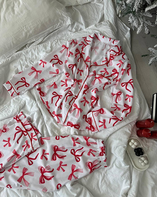 Женская стильная новогодняя пижама софт принт Одесса - изображение 4