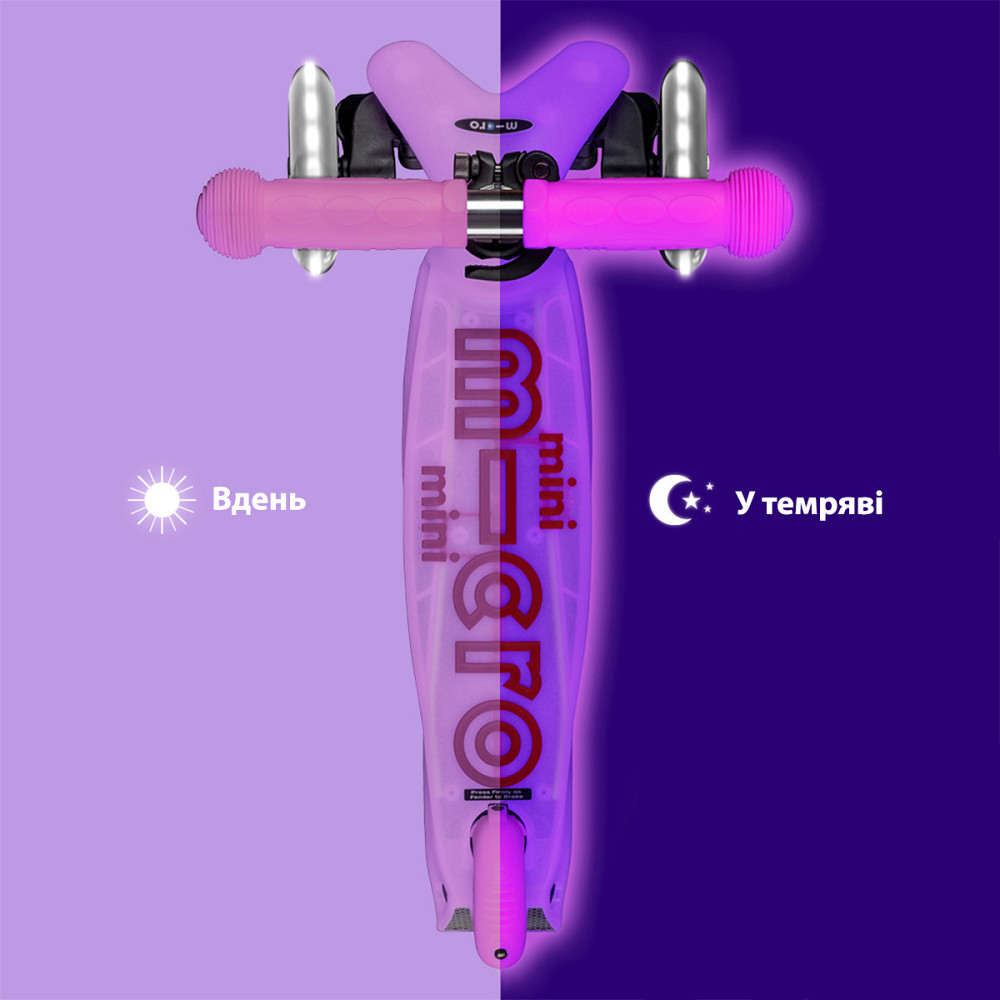 Самокат Micro серії Mini Deluxe Glow LED – Морозний рожевий Дніпро - фото 8