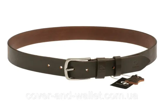 Длинный широкий мужской ремень коричневого цвета из итальянской кожи (батал до 140 см) Grande Pelle Киев