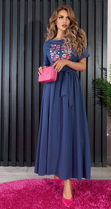 Лёгкое свободное платье с вышивкой (48) Киев - изображение 3