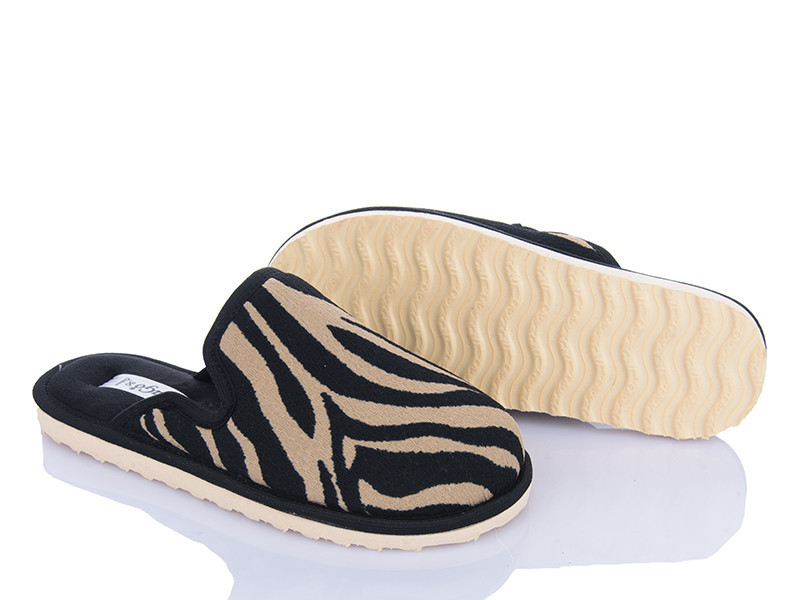 Тапочки женские домашние PaGo Зебра закрытый носок бежевые Одесса - изображение 9