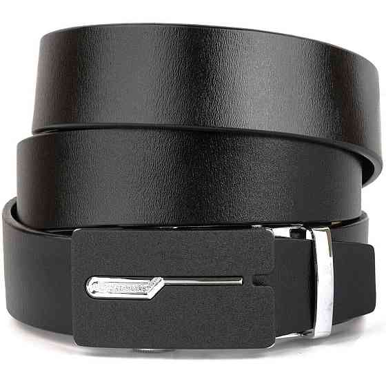 Ремень мужской с матовой пряжкой Vintage 20335 Черный Киев