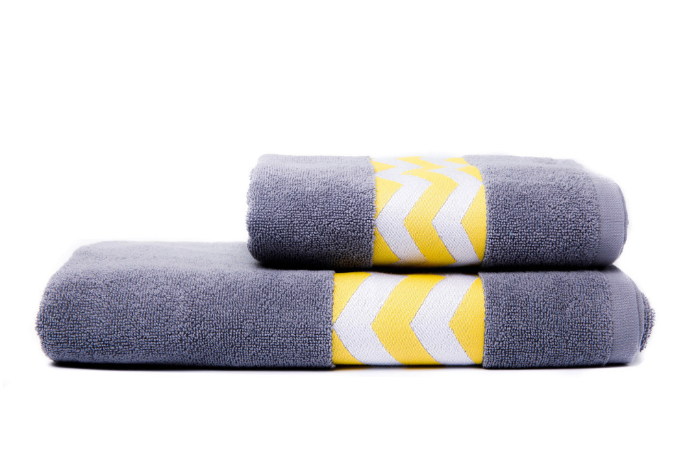 Рушник махровий Ideal Textile банний з бордюром 70*140 см сірий Чернівці - фото 1