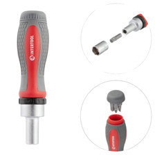 Викрутка з бітами та головками 1/4" 38 шт CrV тріскаточна (футляр) Мукачево - фото 3