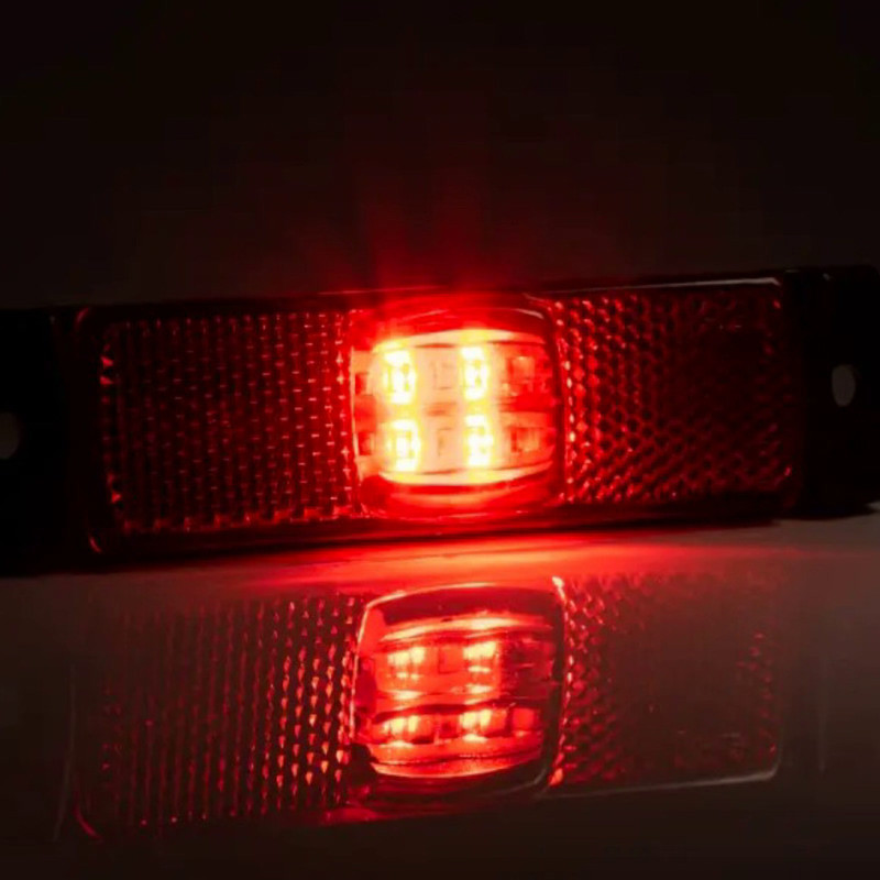 Ліхтар прямокутний. червоний 130х32мм FT-017 C LED (12 24v) маркерн. Мукачево - фото 1