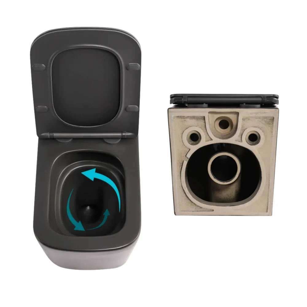 Комплект Qtap Tern Anthracite 3 в 1: унітаз підвісний Ultra Quiet + біде підвісне + раковина накладна QTTERAN49161 Київ - фото 17