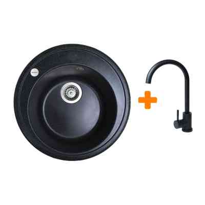 Мойка кухонная Adamant Sun чорний + змішувач (4824296910103) Вінниця