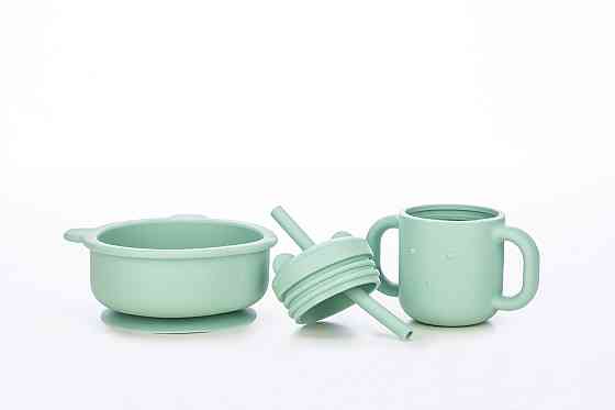 Силіконова миска дитяча FreeOn  Lion, mint Киев