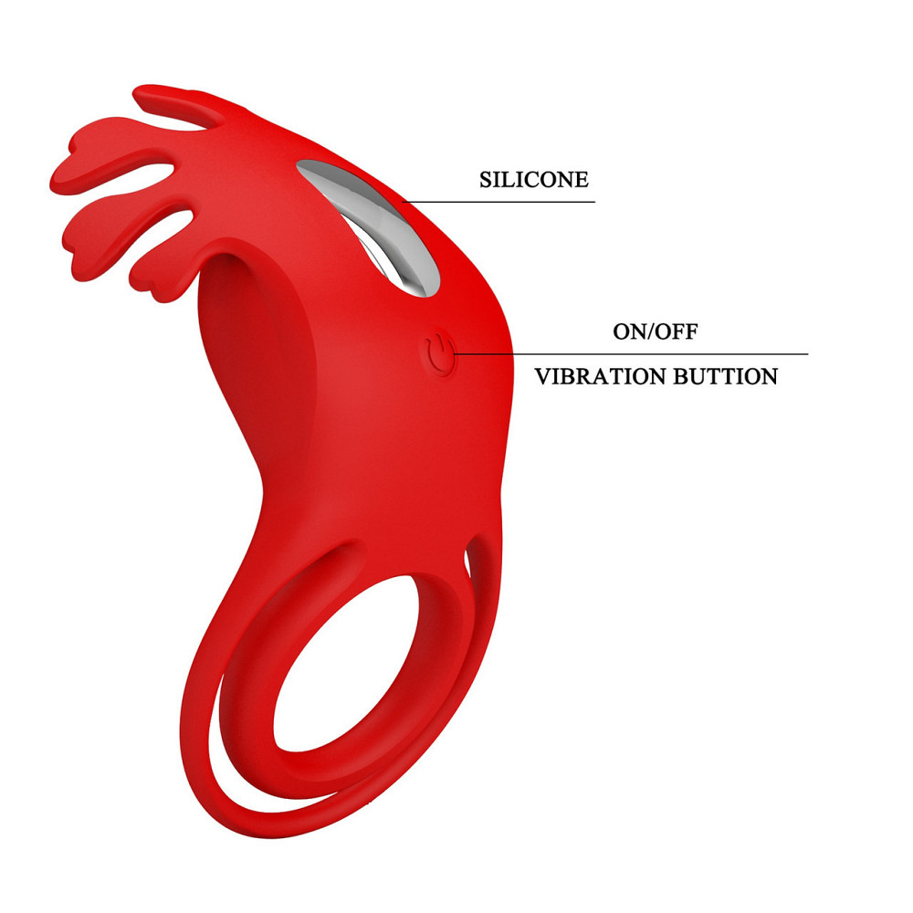 Віброкільце PRETTY LOVE - VIBRATION PENIS RING, Ruben, 7 vibration functions red Sex Aura Київ - фото 9