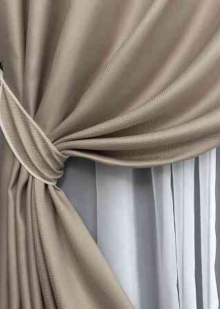 Комплект готовых штор на люверсах VR-Textil Рогожка TERRA LUXE № 1858ш Бежевый 150х270 см 2 шт (37-0296) Киев