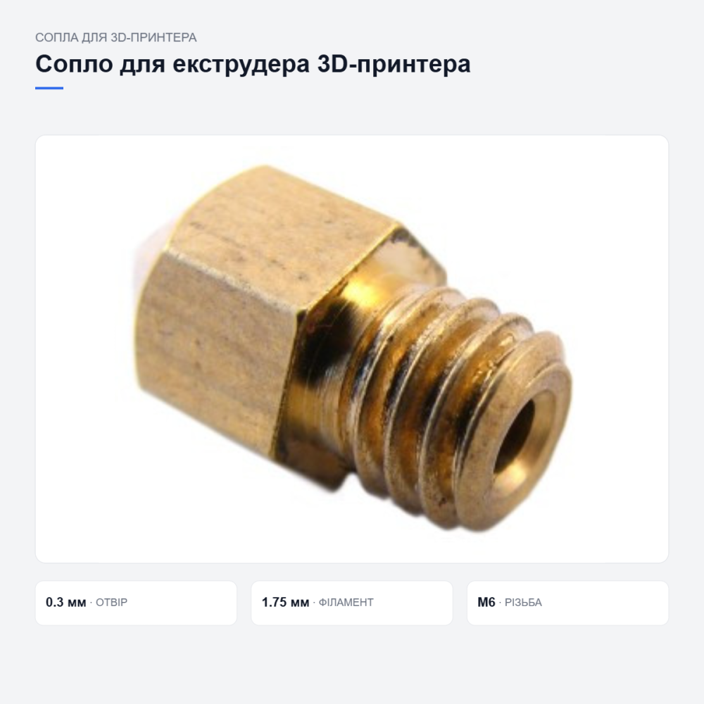 Латунне сопло MK8 MK9 для 3D-принтера Київ - фото 9