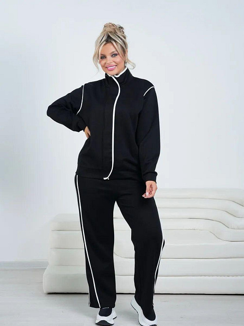 Жіночий повсякденний трикотажний костюм-двійка батал італійський трикотаж 56/58 Одеса - фото 8