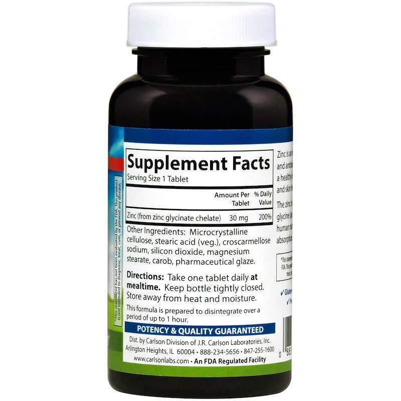 Цинк хелатный Carlson Chelated Zinc 30 мг 250 таб Киев - изображение 2