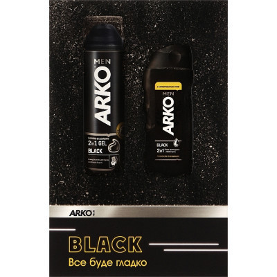 Набір косметики ARKO Men Black Гель для гоління 200 мл + Гель для душу 260 мл (8690506546724) Вінниця - фото 1