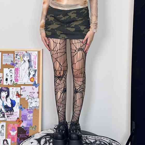 Колготки з павуками та павутиною жіночі one size чорний Київ