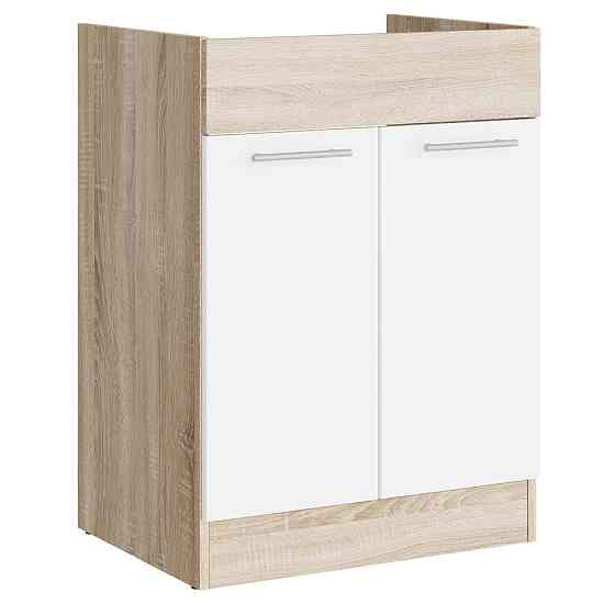 Кухонний модуль під мийку Еверест Еко 600 дуб сонома/німфея альба (білий) 60х46х82 см (DTM-071040) Львів