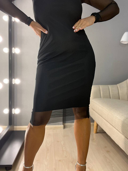 Платье женское Noa Noa 9842 сетка прозрачное с комбинацией черное, черный, ML Киев - изображение 3