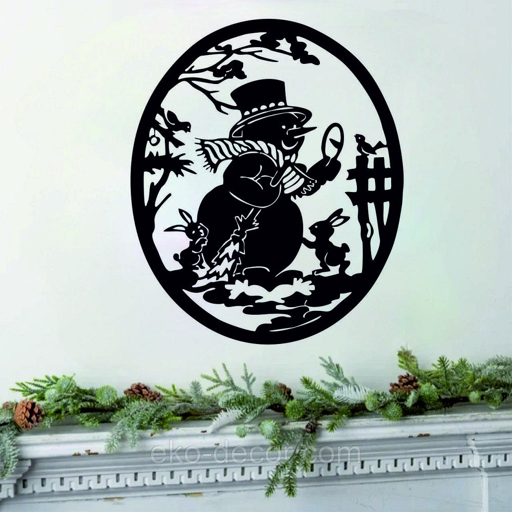 Декоративне настінне Панно «Сніговик», Декор на стену Київ - фото 3