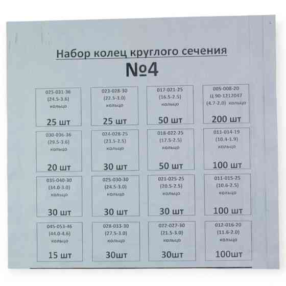 Набір ущільнювальних кілець №4 865 шт рось гума Мукачево