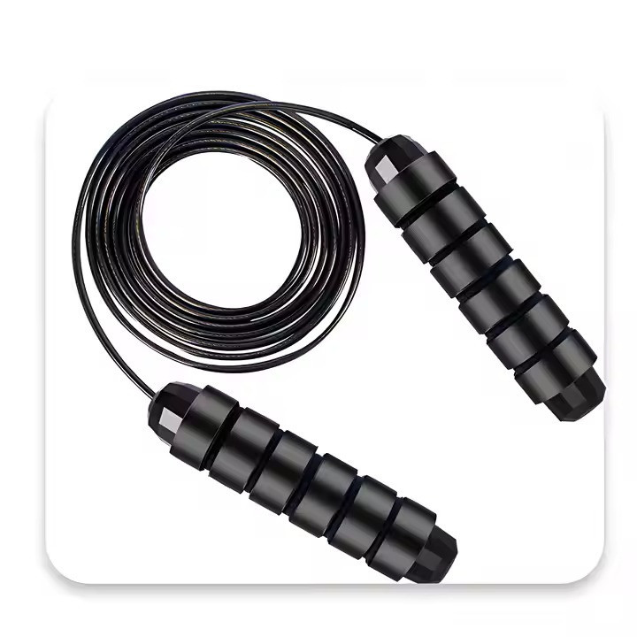 Скакалка, гімнастична, швидкісна для кросфіту з підшибниками, сталевий трос довжина 3 м, чорна Кам'янець-Подільський - фото 4
