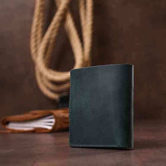 Компактное винтажное портмоне Shvigel 16456 Зеленый Киев