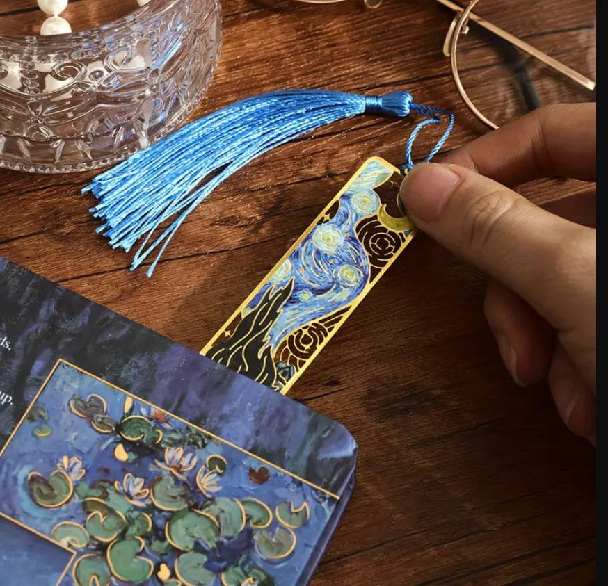 Винтажная закладка из металла с рисунком звездной нГлаза и месяца с бахромой Оригинальная закладка д Киев - изображение 2