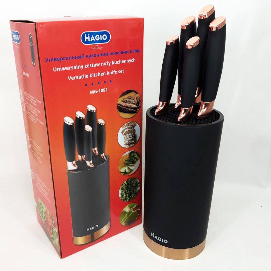 Комплект гострих ножів для кухні Magio MG-1091, Кухонний набір ножів для нарізання OM-41 Львів - фото 2