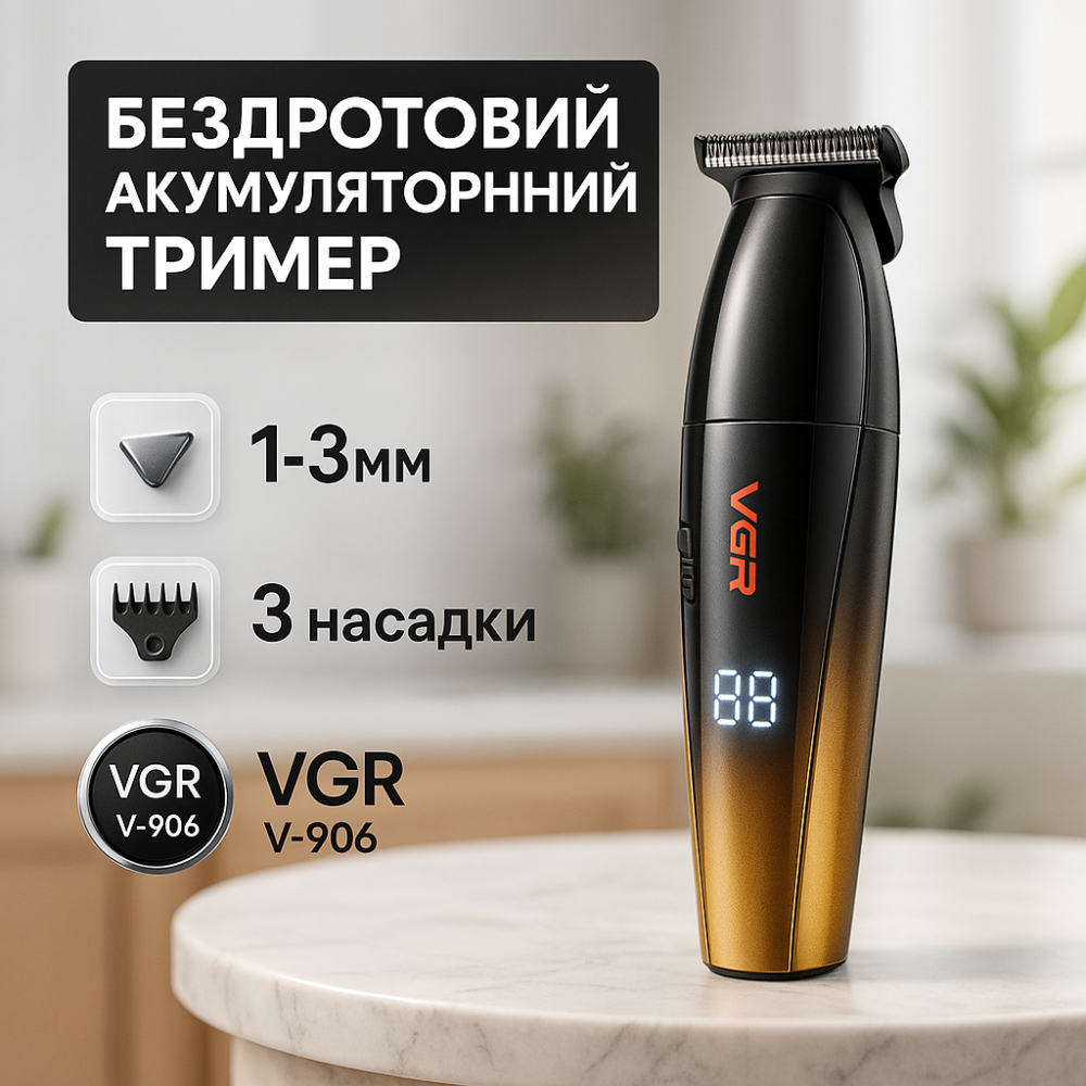 Машинка-тример 3 в 1 для стрижки волосся, Машинка для стрижки з насадками бездротова WA-11 Львів - фото 17