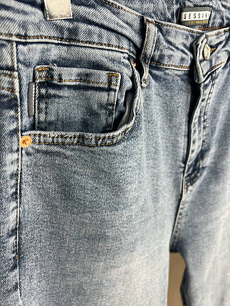 Джинси жіночі SESSANTA 16483 МОМ jeans relax стрейчеві комфорт великі розміри блакитні, блакитний, З Одеса - фото 10