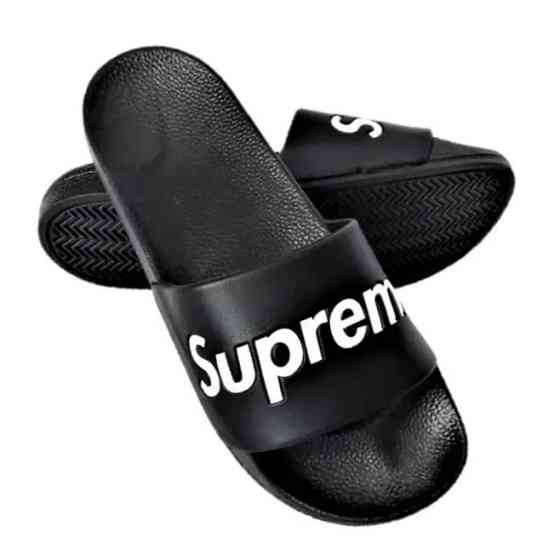 Чоловічі Шльопанці Капці SUPREME Сланці Суприм Чорні (розміри: 40,41,43,44,45) Дніпро