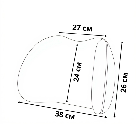 Подушка ортопедическая в машину под спину,подушка в автомобиль под поясницу на спинку сиденья, серая Каменец-Подольский