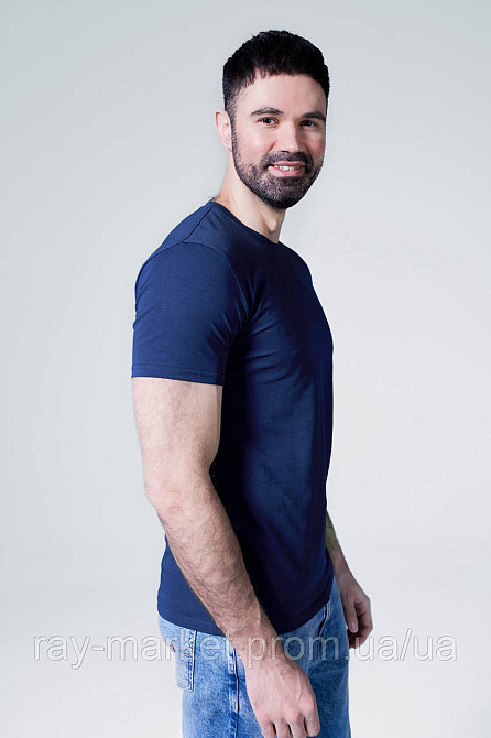 Футболка базова Ray Premium Fit чоловіча темно-синя (U0102-Navy Blue) XXL Київ - фото 3