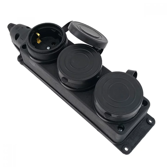 Колодка под удлинитель DE-PA на 3 гнезда Каучук Днепр