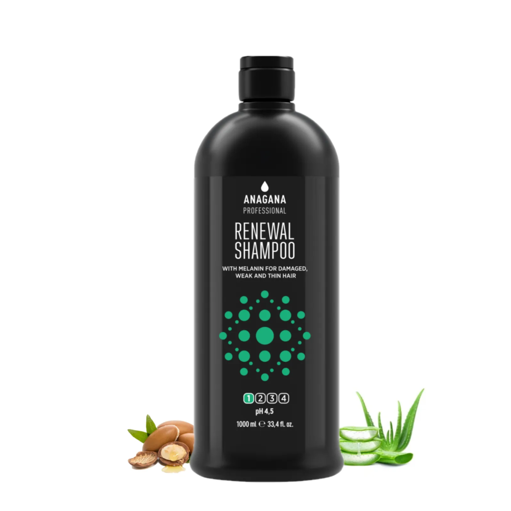 Шампунь для поврежденных волос RENEWAL SHAMPOO with melanin ANAGANA 1000 мл Киев - изображение 4