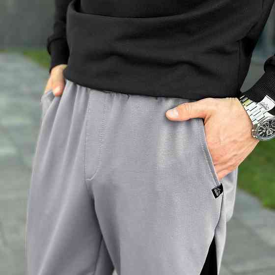 Чоловічі сталеві джогери з чорними вставками Pobedov Shade Київ